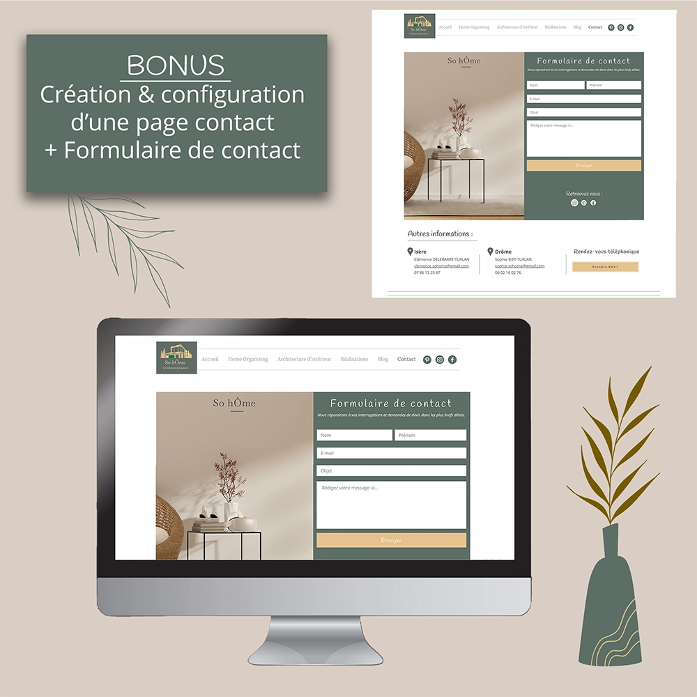 refonte site web pour so home - page contact