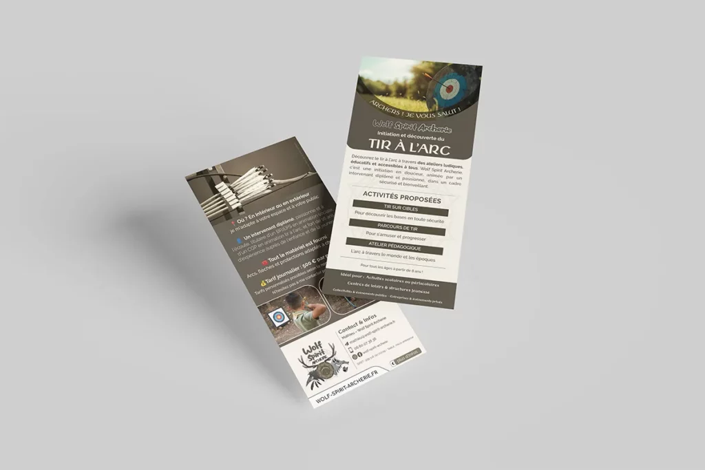 Conception de flyer pour entreprise de tir à l'arc