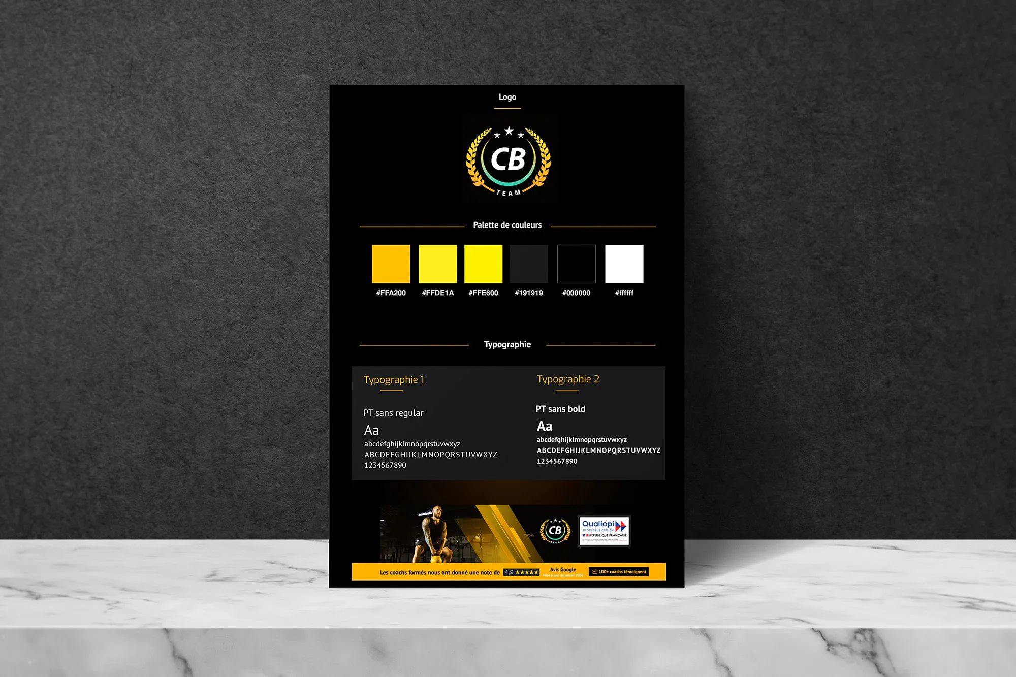 Création d'une charte graphique web pour site internet - coaching sportif